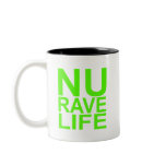 NU rave life Save the Rave girls bright green rave mugs
