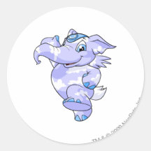 Nuage d'Elephante Autocollant Rond