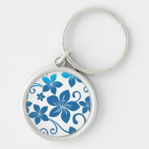 Nuances des fleurs bleues de Plumeria Porte-clef