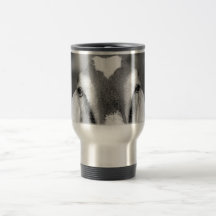 Nubian doe bw peeking over wooden rail.jpg mug