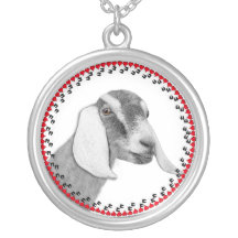 Nubian Goat  Hearts and Hooves Necklace