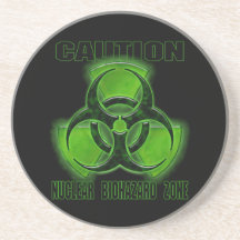 Nuclear Biohazard Caution Sign Coaster