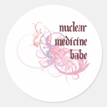 Nuclear Medicine Babe Round Stickers