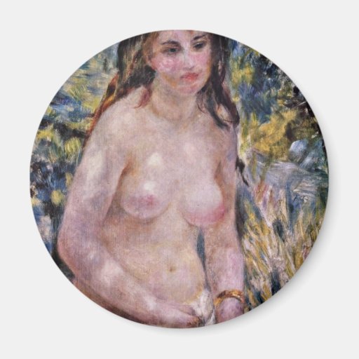 Nude In The Sun,  By Pierre-Auguste Renoir Magnets