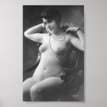 Nude Woman French Art Nouveau Necklace Posters