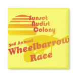 Nudist Wheelbarrow Race Refrigerator Magnets