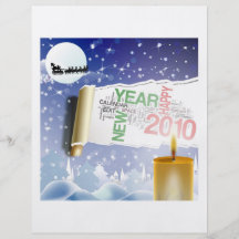 Nuit de Noël du père noël et 2010 nouvelles années Tract