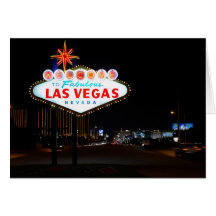 Nuit de signe de Vegas Cartes De Vœux