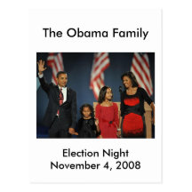Nuit d'élection de famille d'Obama Carte Postale