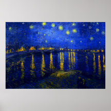 Nuit étoilée au-dessus de la copie du Rhône Affiches