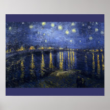 Nuit étoilée au-dessus du Rhône Affiche