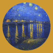 Nuit étoilée au-dessus du Rhône autocollants