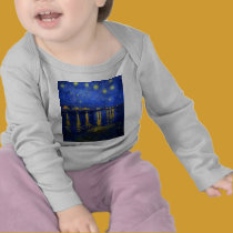 Nuit étoilée au-dessus du Rhône t-shirts
