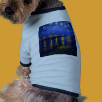 Nuit étoilée au-dessus du Rhône vêtements pour animaux domestiques