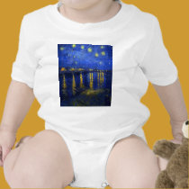 Nuit étoilée au-dessus du Rhône t-shirts
