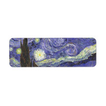 Nuit étoilée de Van Gogh, post impressionnisme vin Étiquettes D’adresse Retour