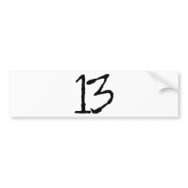 Number13 Bumper Stickers