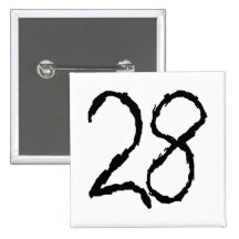 Number28 Pinback Buttons