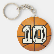 Number 10 Basketball and Players Keychains