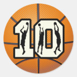 Number 10 Basketball and Players Stickers