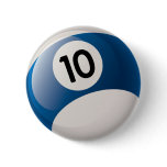 NUMBER 10 BILLIARDS BALL buttons