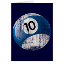 NUMBER 10 BILLIARDS BALL - ERODED STYLE CARDS