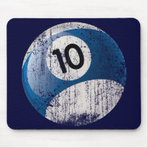 NUMBER 10 BILLIARDS BALL - ERODED STYLE MOUSE PAD