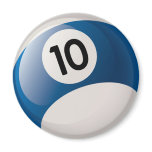 NUMBER 10 BILLIARDS BALL magnets
