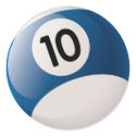 NUMBER 10 BILLIARDS BALL stickers