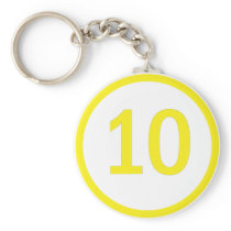 number 10 in a circle keychain