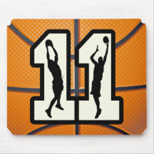 Number 11 Basketball and Players Mouse Pads