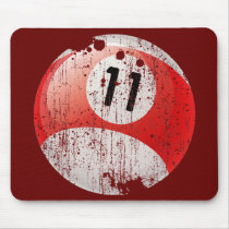 NUMBER 11 BILLIARDS BALL - ERODED STYLE MOUSEPAD