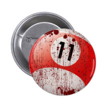 NUMBER 11 BILLIARDS BALL - ERODED STYLE PIN