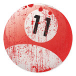 NUMBER 11 BILLIARDS BALL - ERODED STYLE stickers