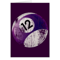 NUMBER 12 BILLIARDS BALL - ERODED STYLE GREETING CARDS