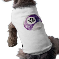 NUMBER 12 BILLIARDS BALL - ERODED STYLE PET T-SHIRT
