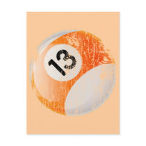 NUMBER 13 BILLIARDS BALL - AGED AND ERODED POST CARD