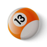 NUMBER 13 BILLIARDS BALL buttons