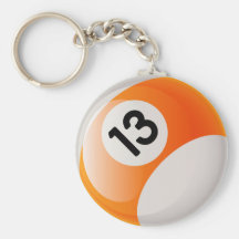NUMBER 13 BILLIARDS BALL KEY CHAIN