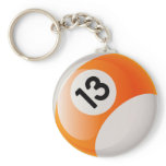 NUMBER 13 BILLIARDS BALL keychains