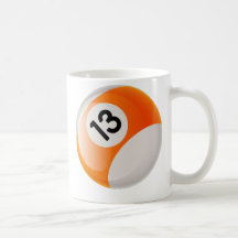 NUMBER 13 BILLIARDS BALL MUG