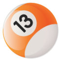 NUMBER 13 BILLIARDS BALL stickers