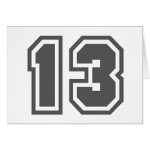 Number 13 greeting cards