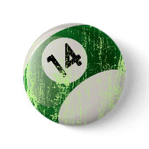 NUMBER 14 BILLIARDS BALL - ERODED STYLE PIN