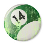 NUMBER 14 BILLIARDS BALL - ERODED STYLE magnets