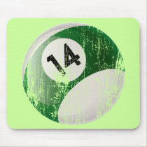 NUMBER 14 BILLIARDS BALL - ERODED STYLE MOUSEPAD