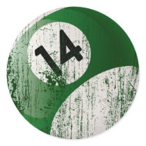 NUMBER 14 BILLIARDS BALL - ERODED STYLE STICKERS