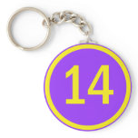 number 14 in a circle key chains