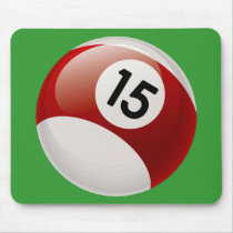 NUMBER 15 BILLARDS BALL MOUSE PAD