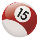 NUMBER 15 BILLARDS BALL stickers